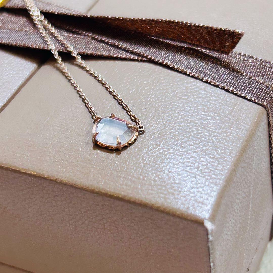 agete アガット【スキニーストーン】K10ネックレス 1石ネックレス