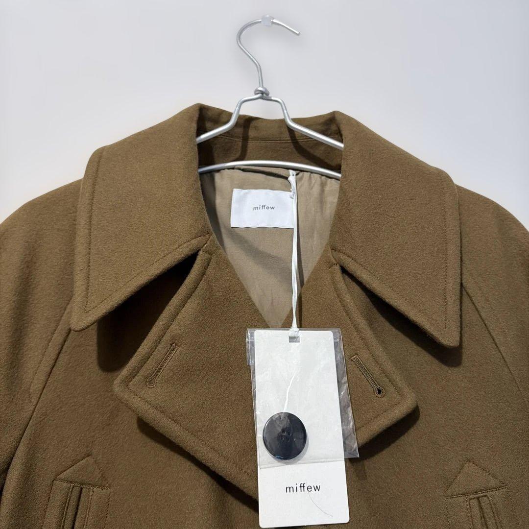 タグ付きmiffew キャメル　 ダブルブレスト ウールコート　定価132000