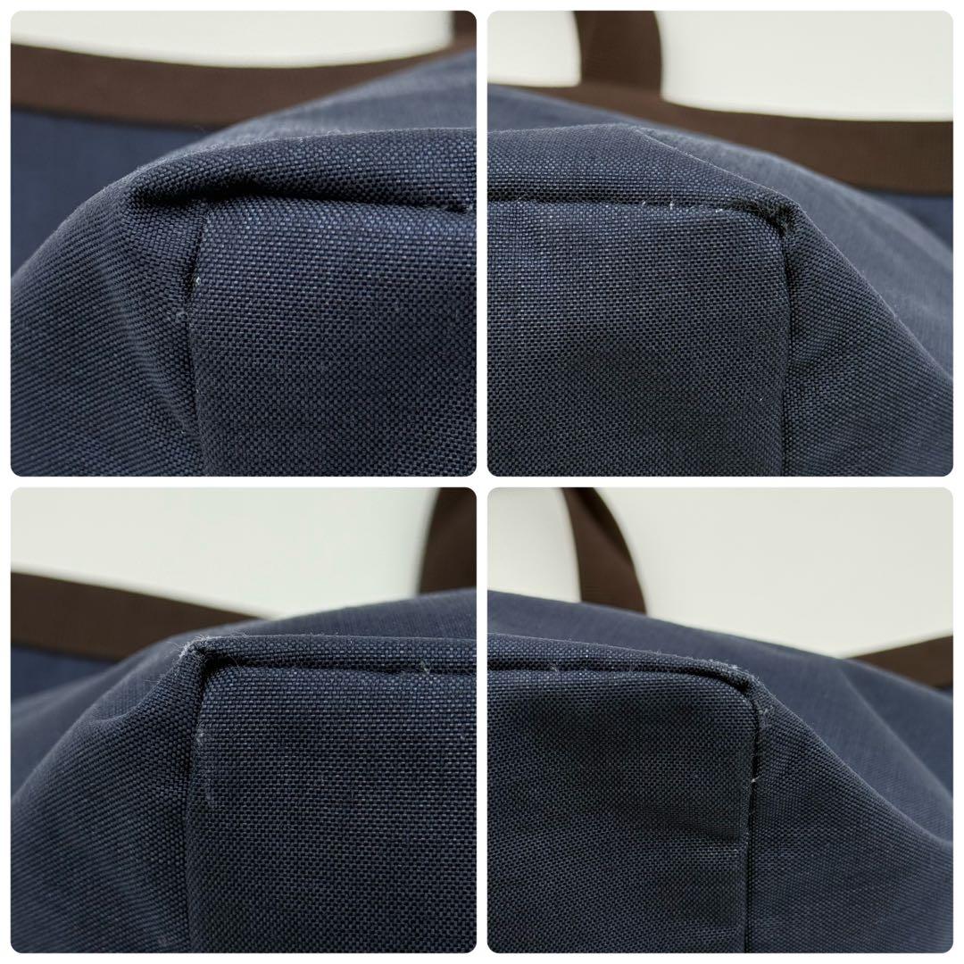 エルベシャプリエ 725C コーデュラ舟型トート L ネイビー×モカ