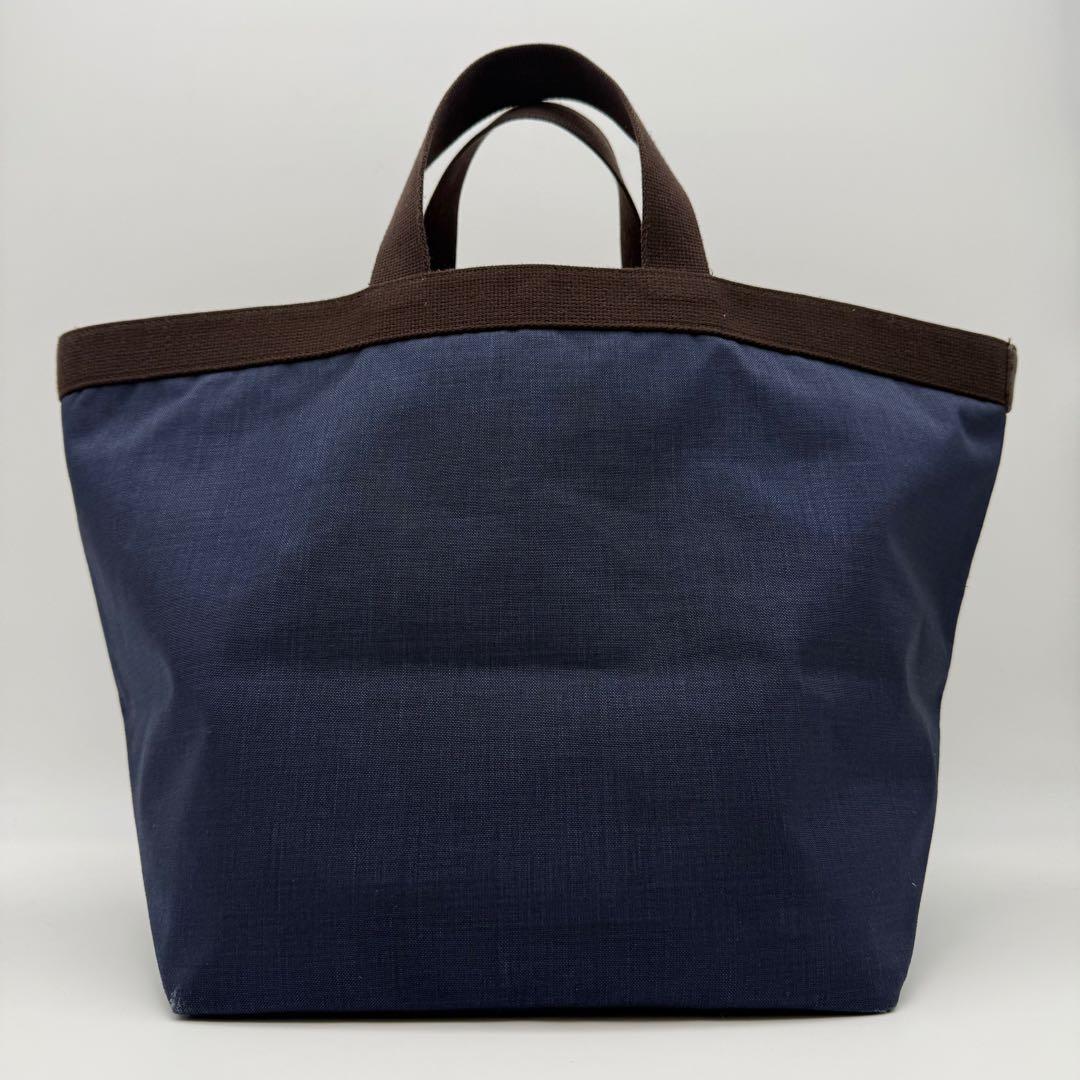 エルベシャプリエ 725C コーデュラ舟型トート L ネイビー×モカ