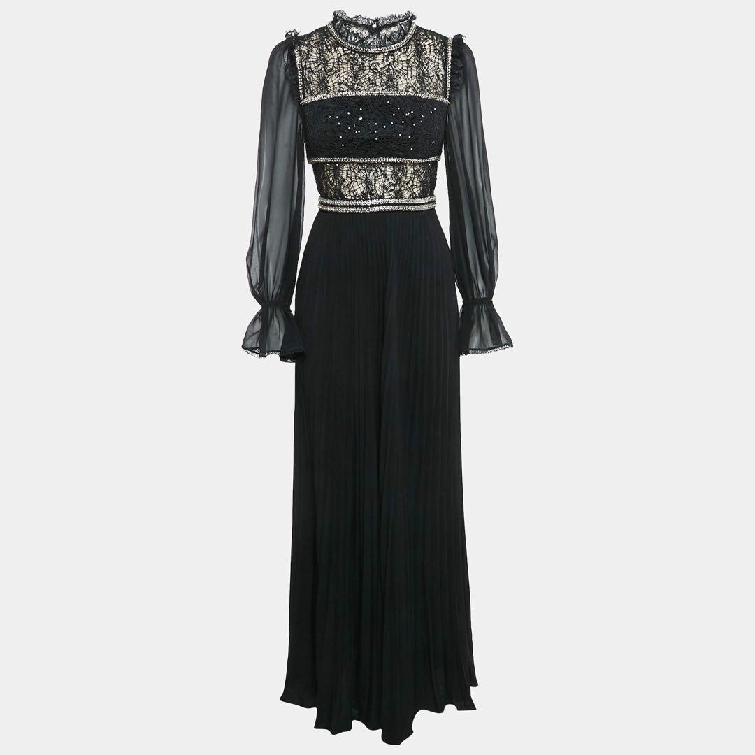 self portrait キラキラ　ビジュー　ロングドレス　ロングワンピース