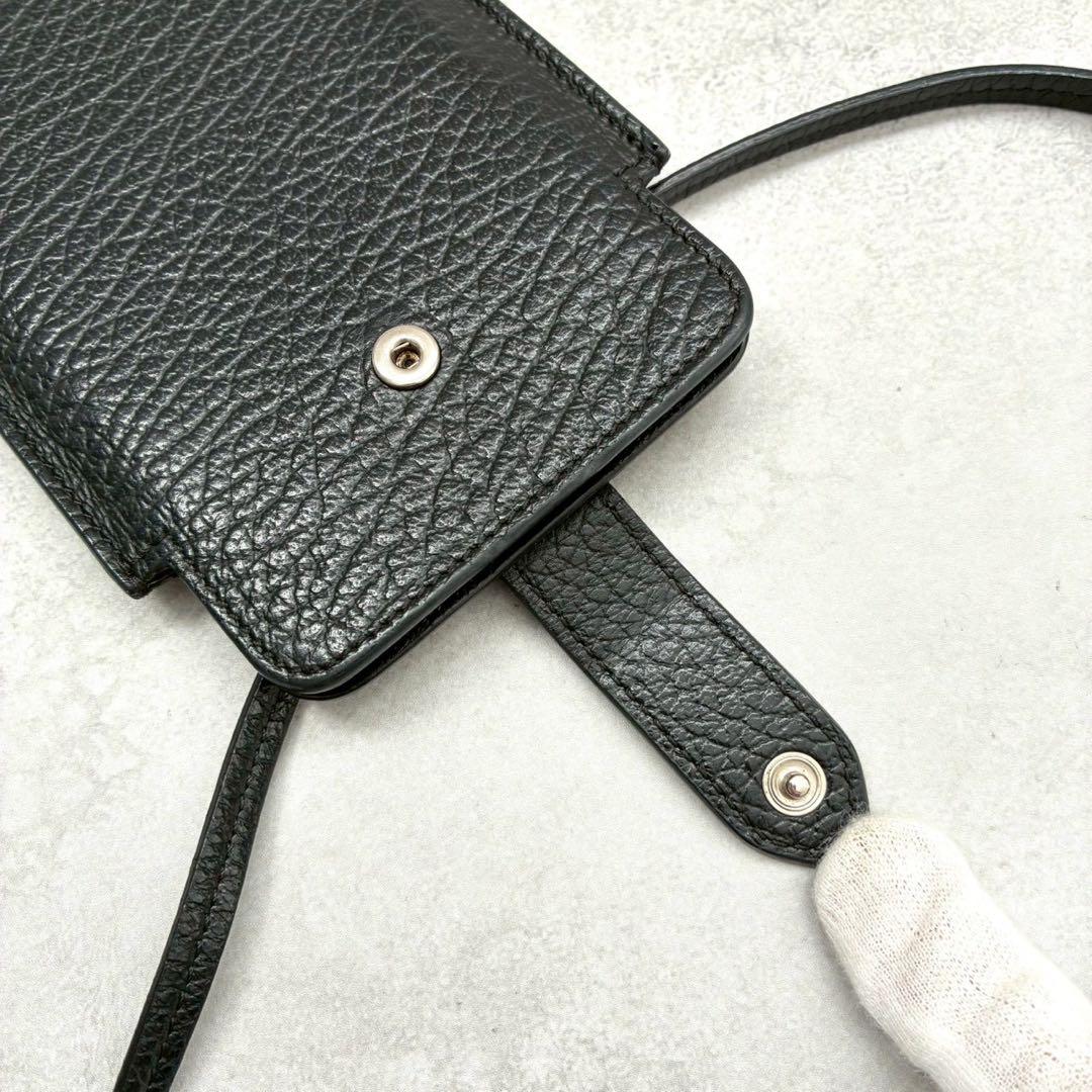 ✨極美品✨メゾンマルジェラ フォンポーチ スマホホルダー レザー ブラック