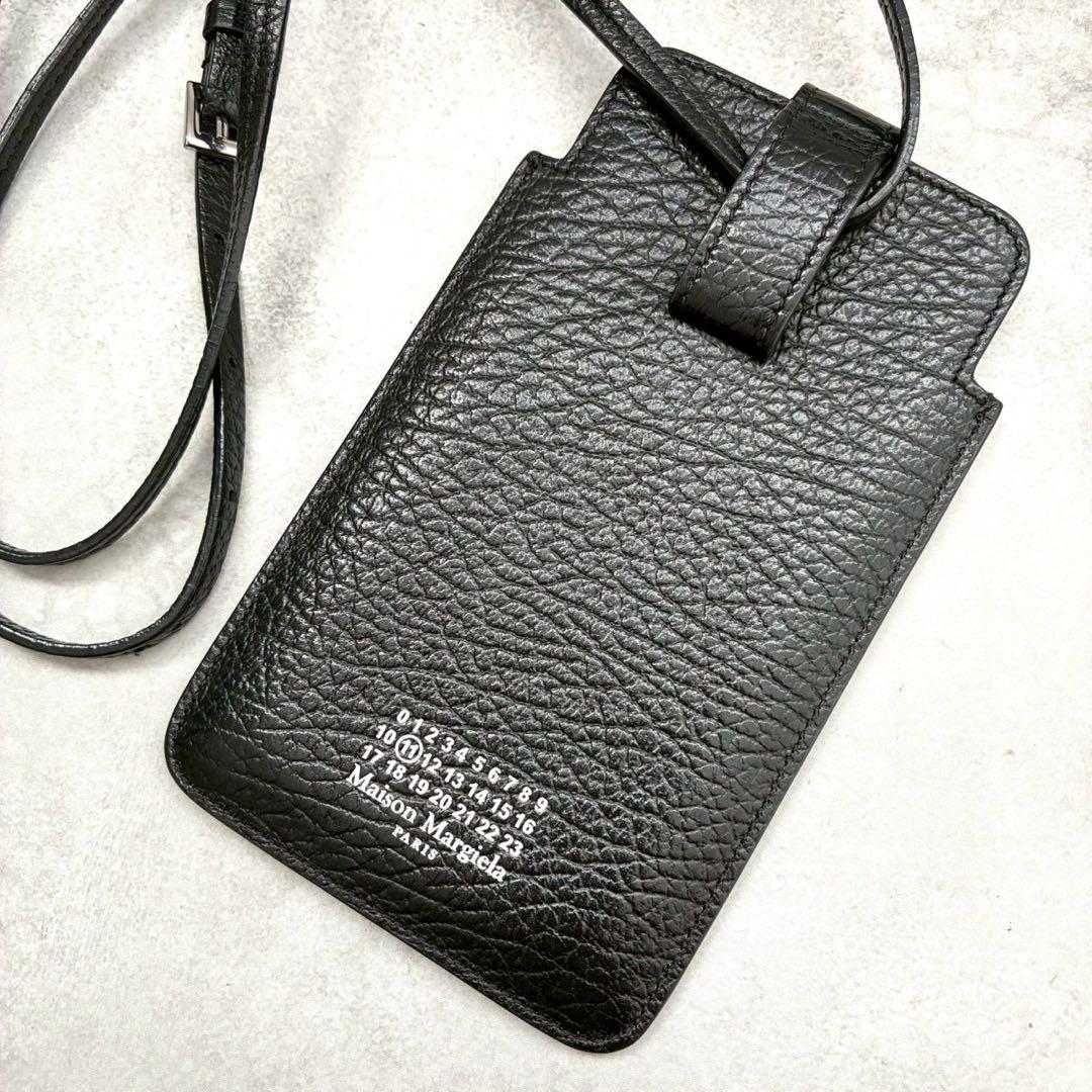 ✨極美品✨メゾンマルジェラ フォンポーチ スマホホルダー レザー ブラック