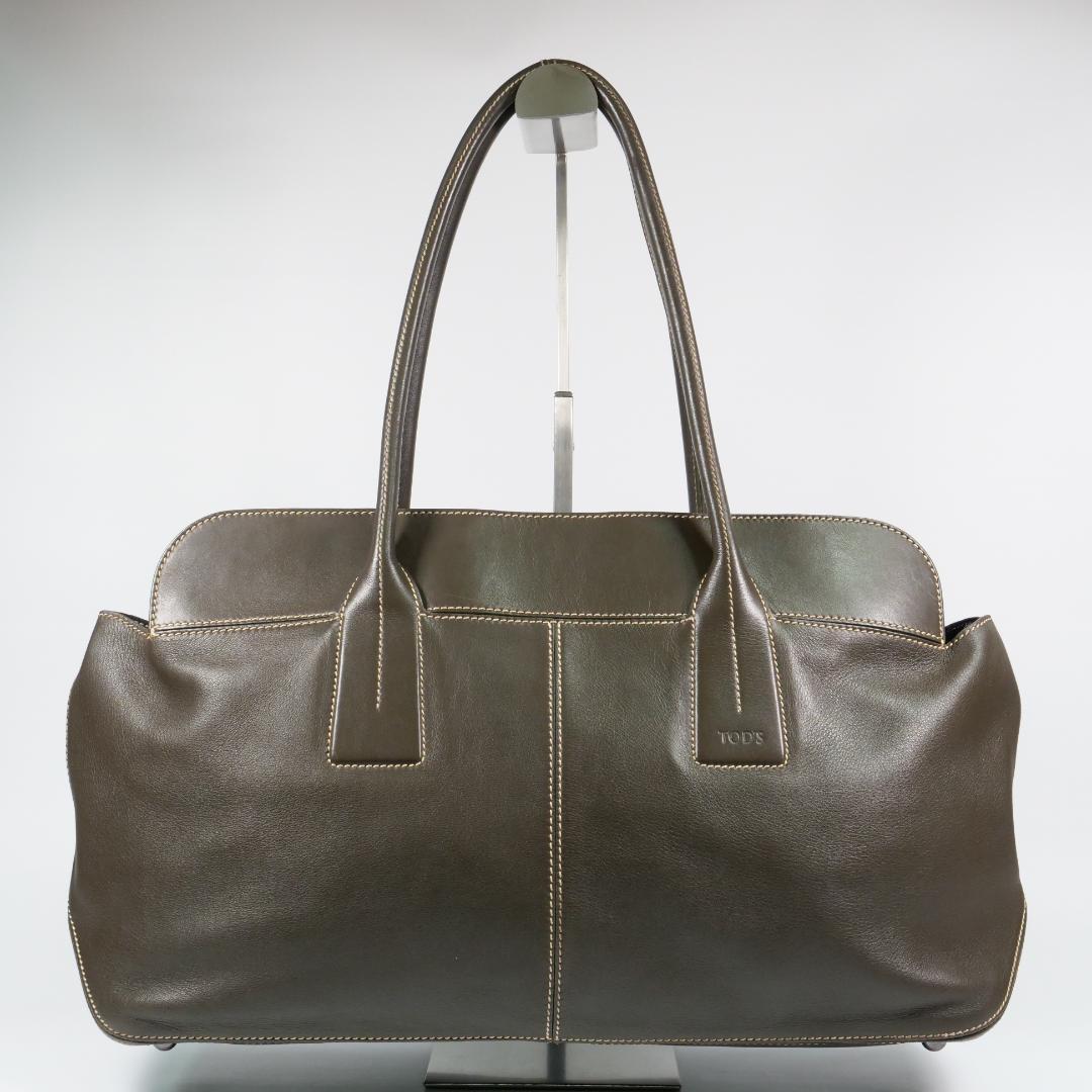 美品✨トッズ トートバッグ ショルダーバッグ レザー ダークブラウン