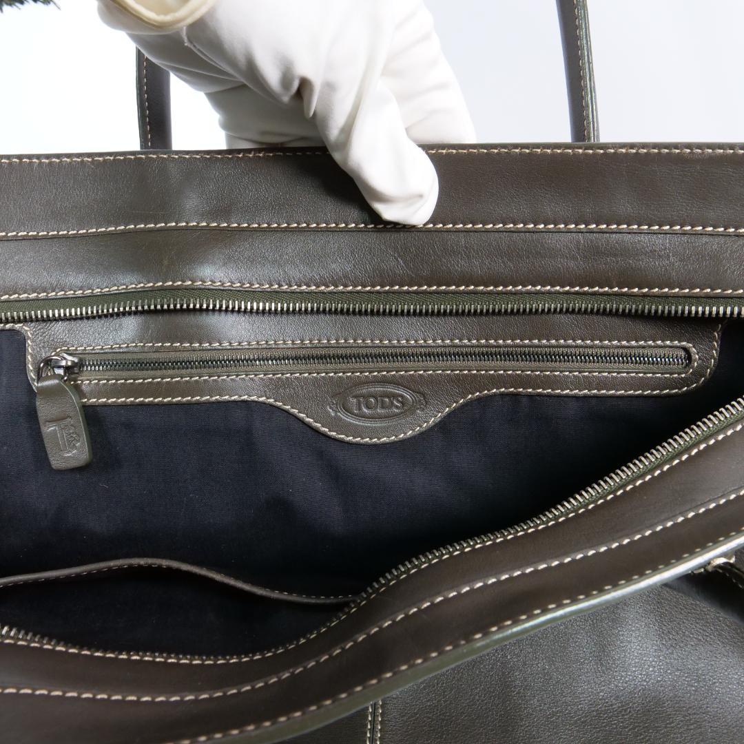 美品✨トッズ トートバッグ ショルダーバッグ レザー ダークブラウン