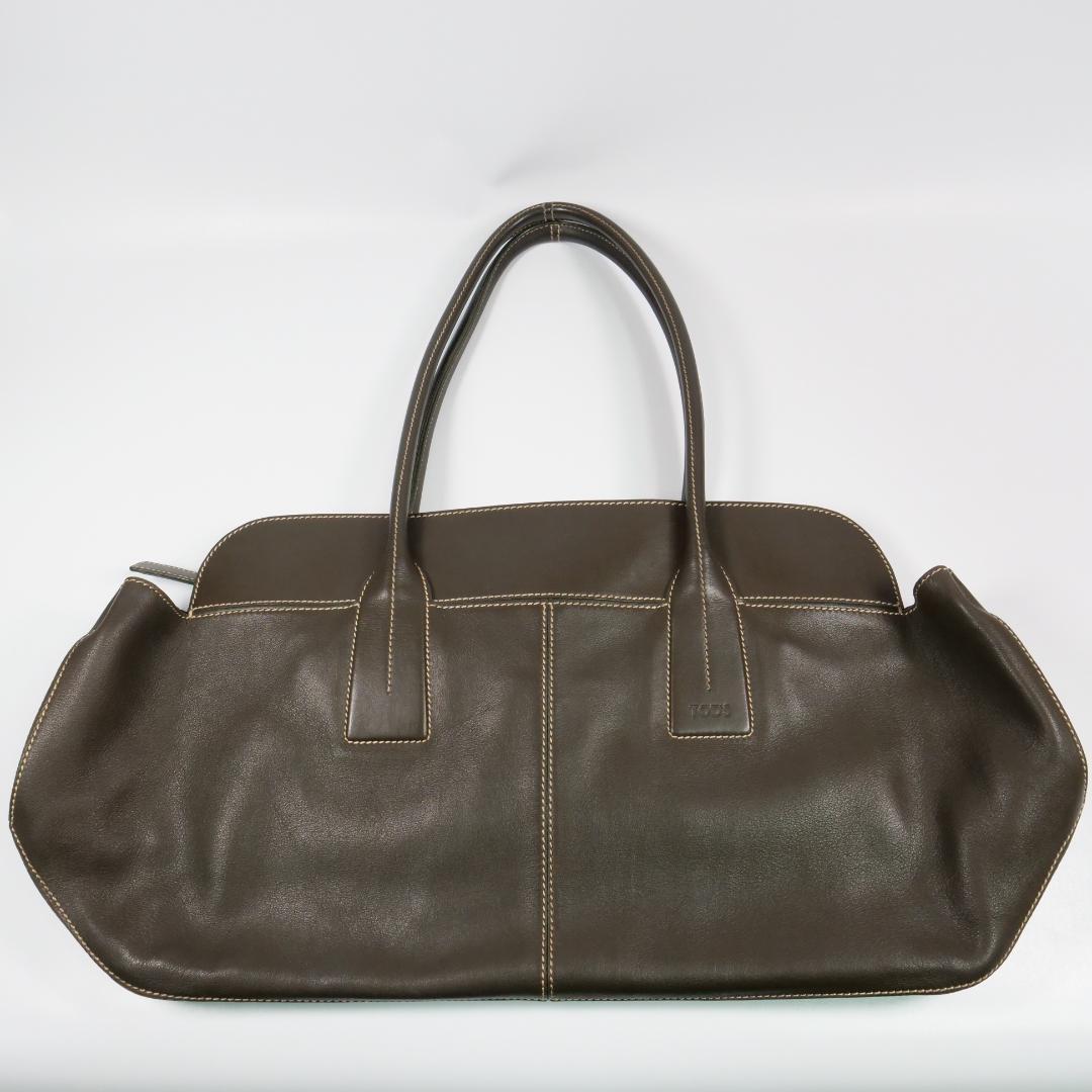 美品✨トッズ トートバッグ ショルダーバッグ レザー ダークブラウン