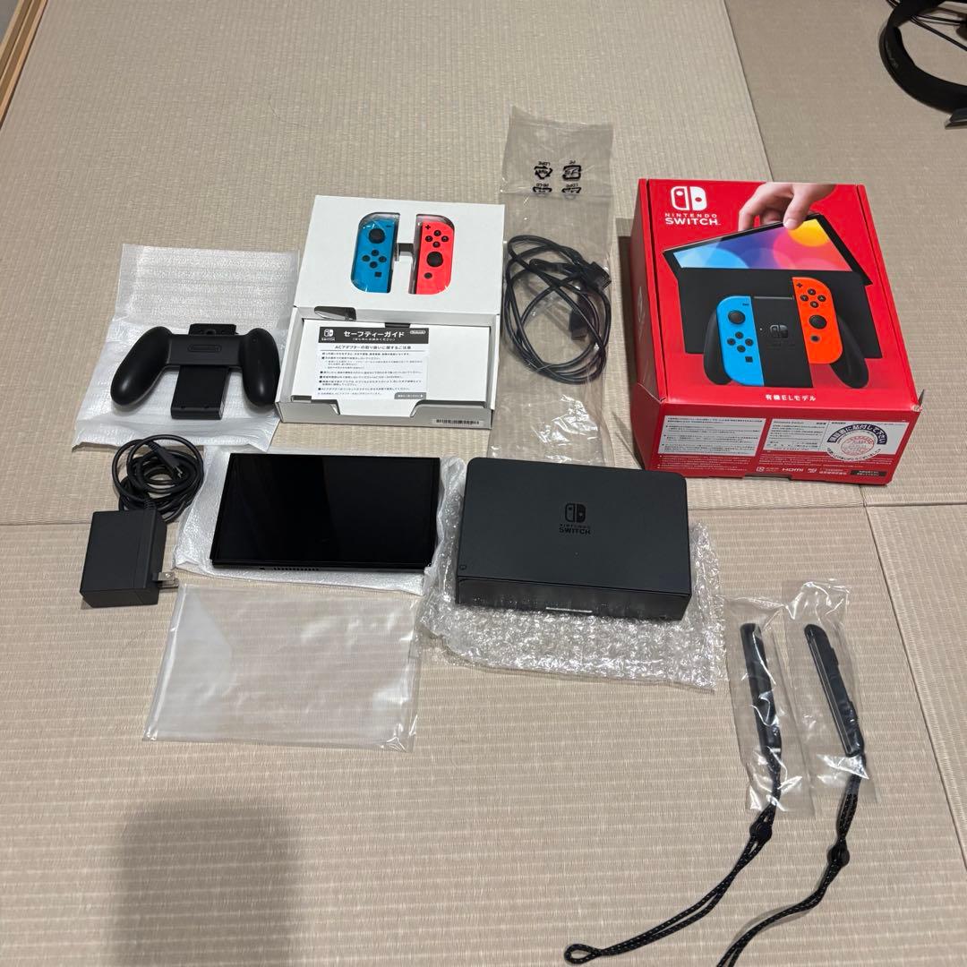 Nintendo Switch 有機ELモデル 赤/青 完品　ゲーム1本付き