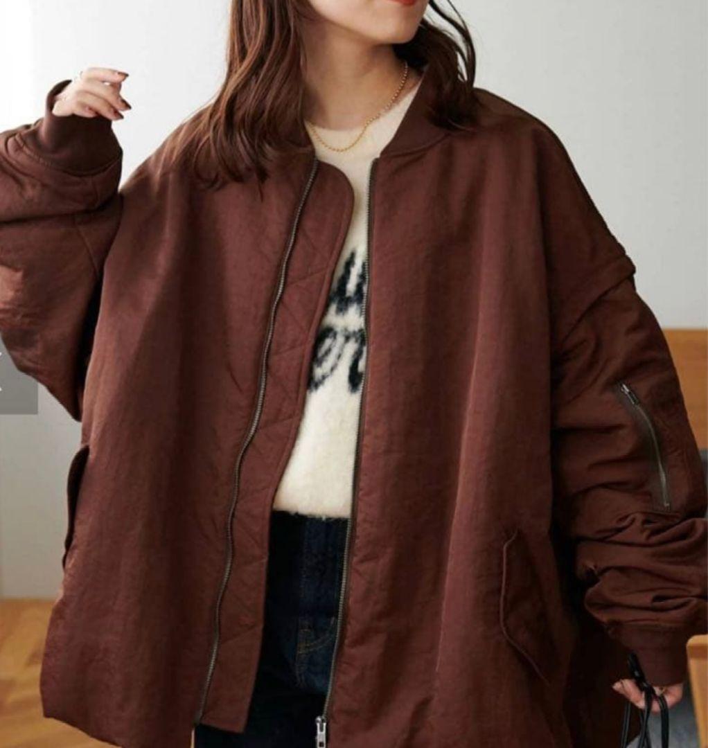 【美品】デタッチャブル2WAYメモリーボンバージャケット★ブラウン