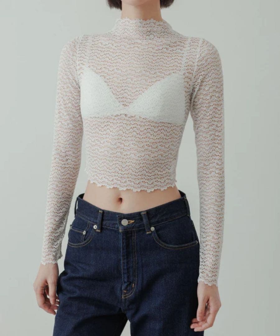 Yo biotop レースロングスリーブトップス