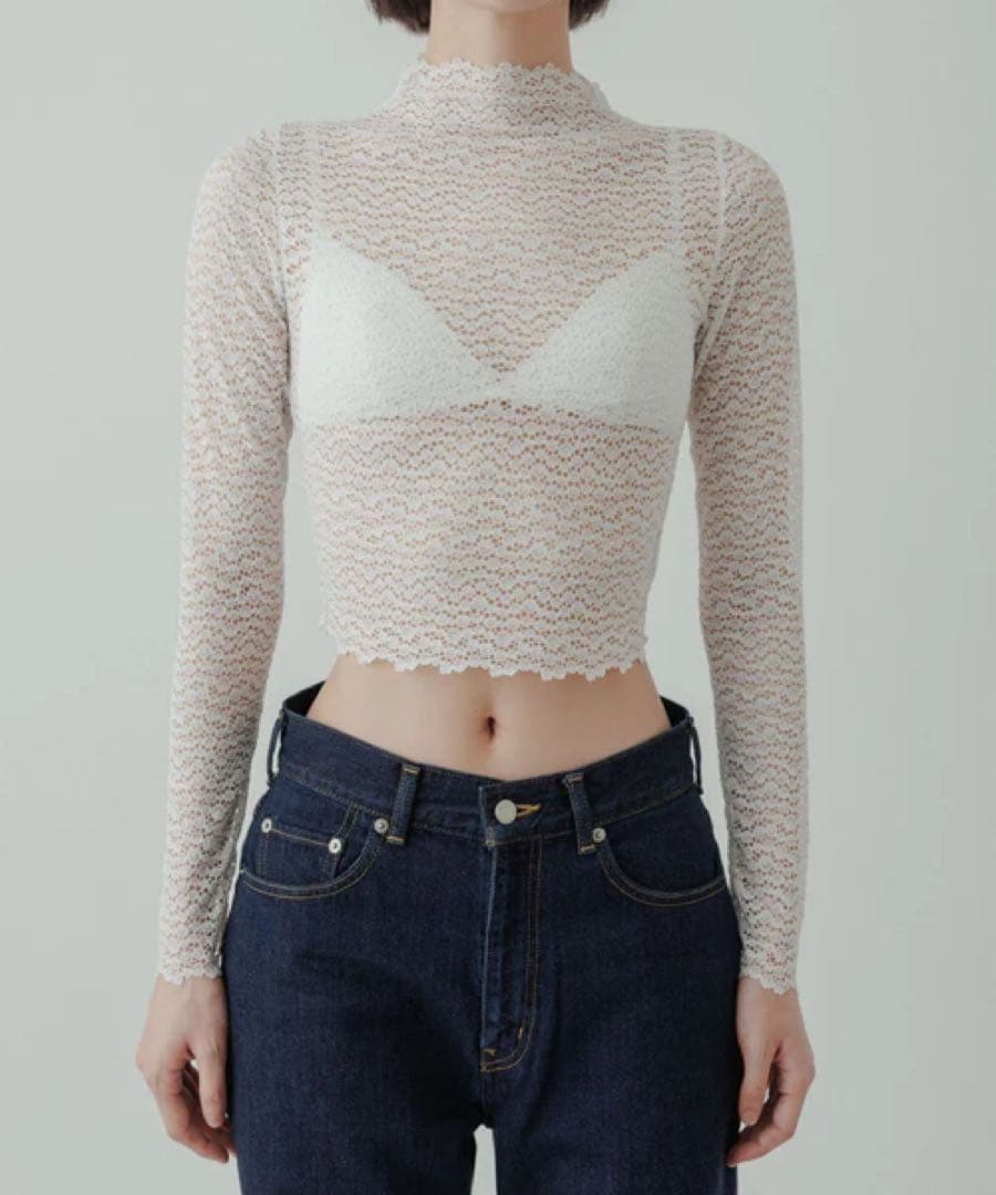 Yo biotop レースロングスリーブトップス