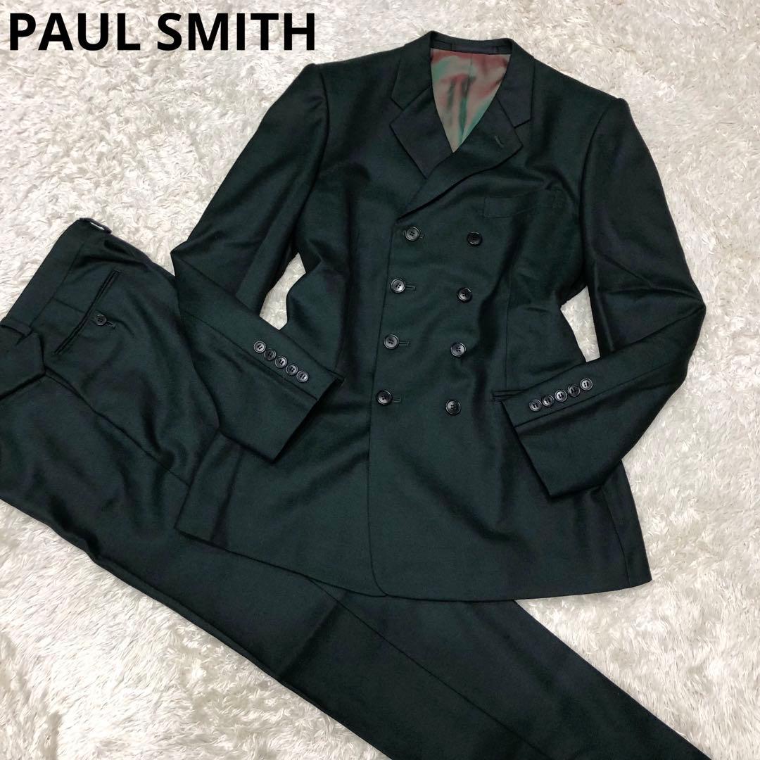 極美品✨ポールスミス ダブル スーツ セットアップ　グリーン 極艶◎ Mサイズ