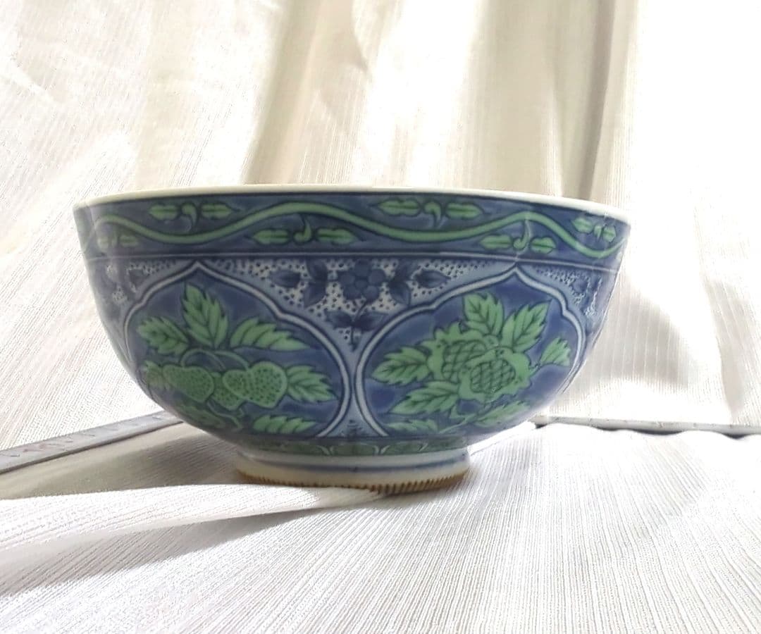 美濃焼　庫山窯　青華緑彩　セット