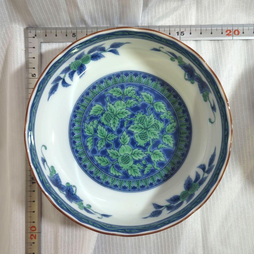 美濃焼　庫山窯　青華緑彩　セット