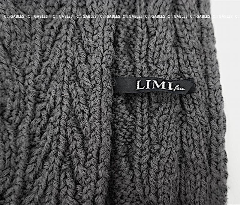 LIMI feu リミフゥ アラン編みフリンジニットマフラー　ヨウジヤマモト