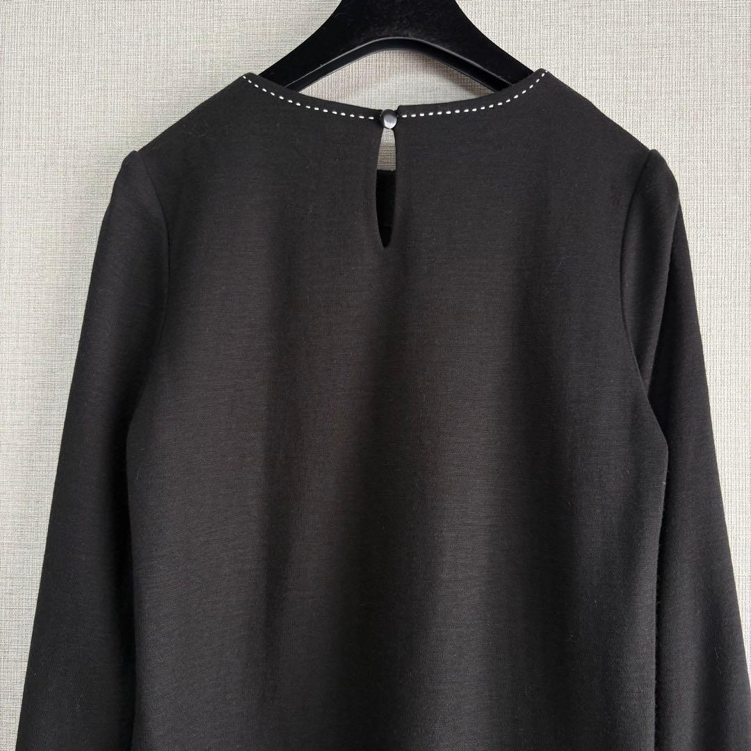 新品　M’S GRACY　バイカラー　長袖　チュニック　トップス　未使用　黒