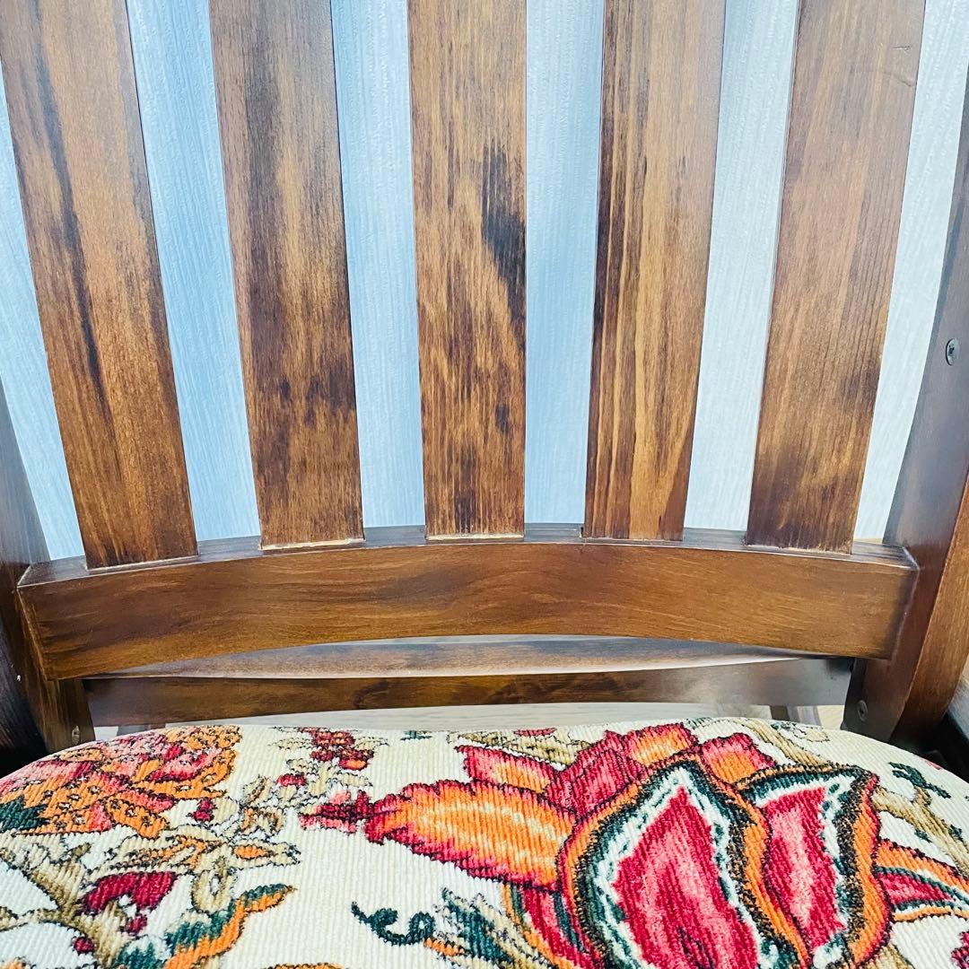 送料込 木製ロッキングチェア 花柄クッション アンティーク調 たのメル便