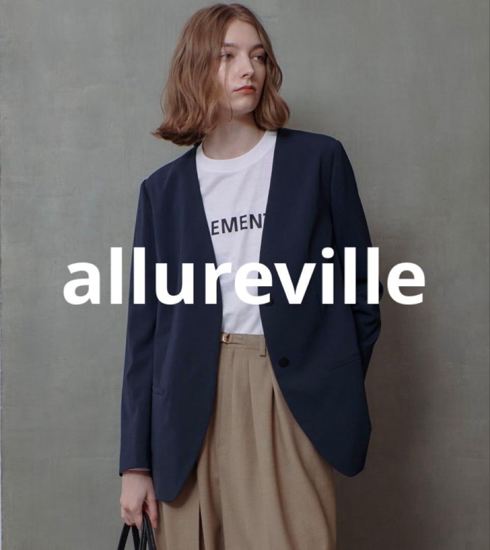 24AW未使用近　アルアバイル　エトリアシャンブレーカラーレスジャケット