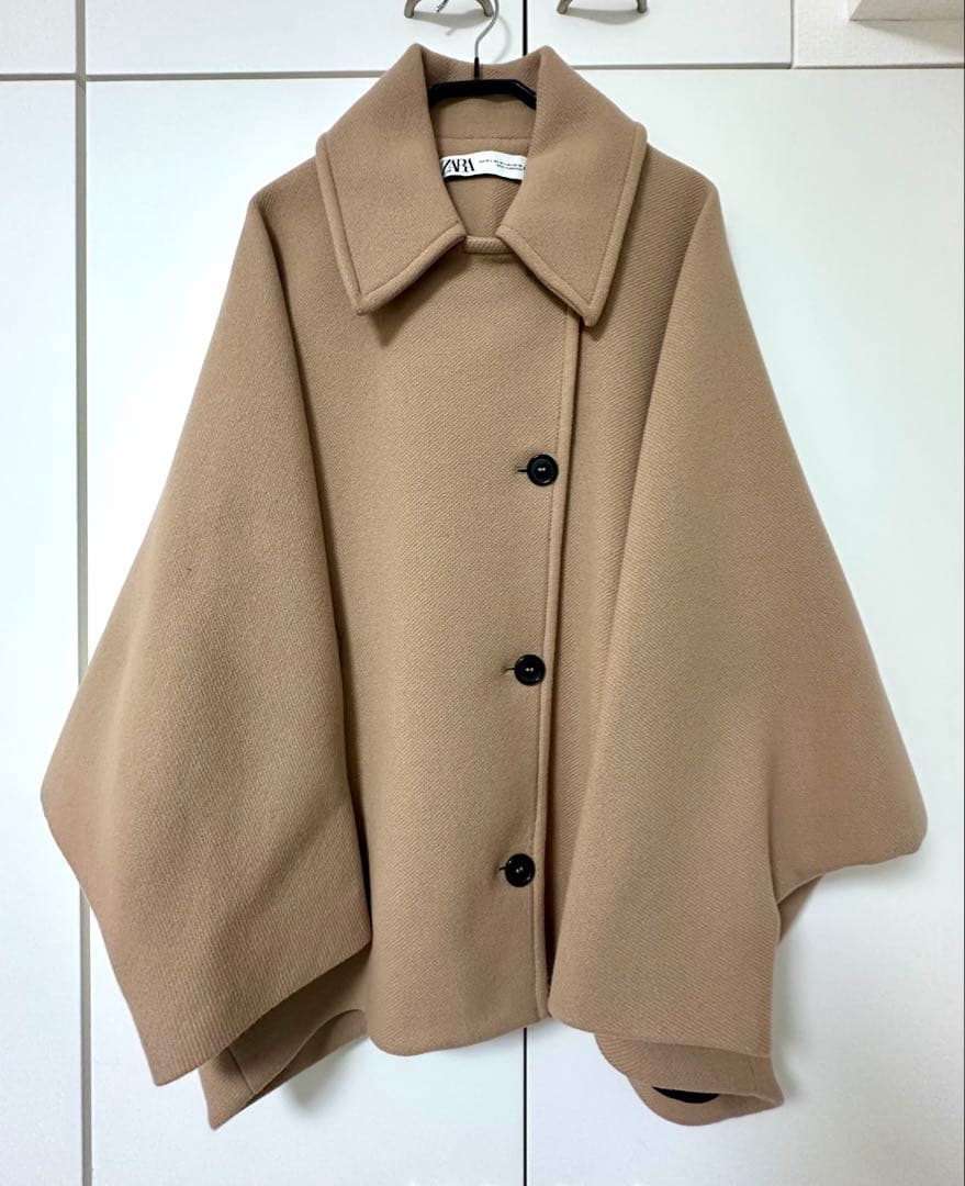 ZARAオーバーサイズショートコート キャメル M-L