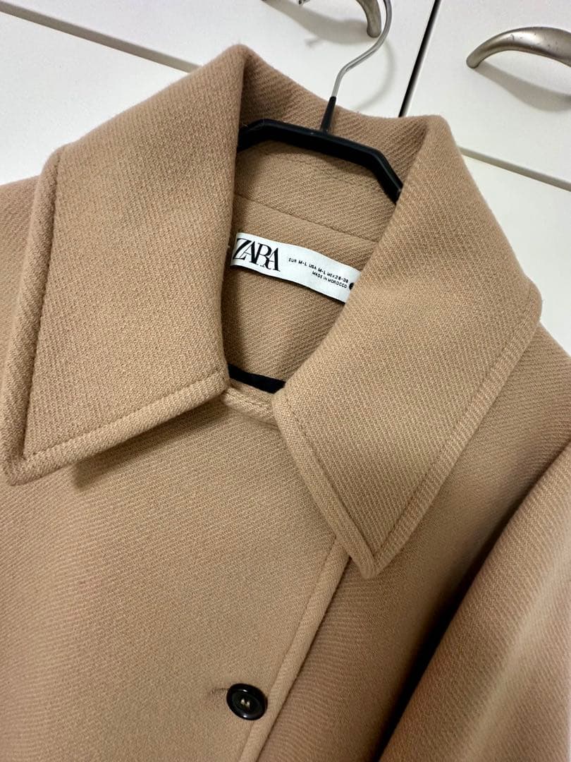 ZARAオーバーサイズショートコート キャメル M-L