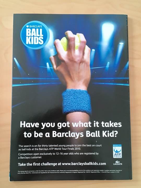 ATP WORLD TOUR FINALS 2009 公式プログラム