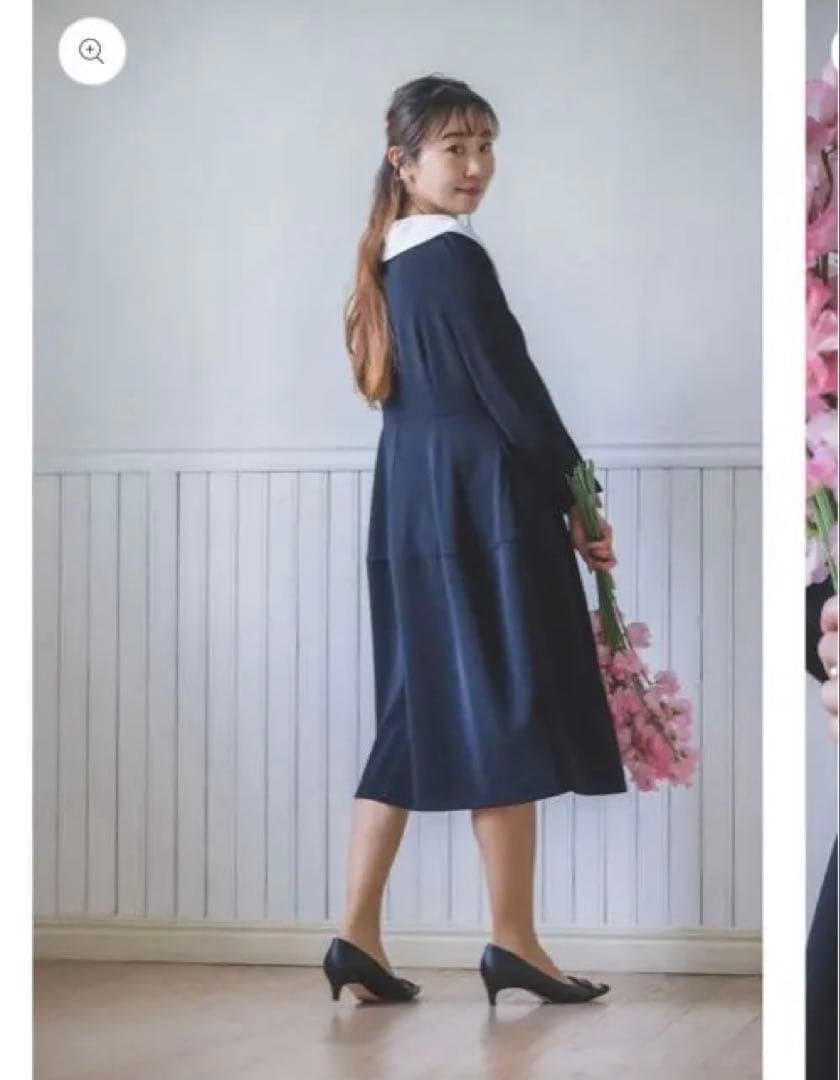 【タグ付き新品未使用】 bitnabi コクーンワンピース⭐︎ネイビー⭐︎前開き