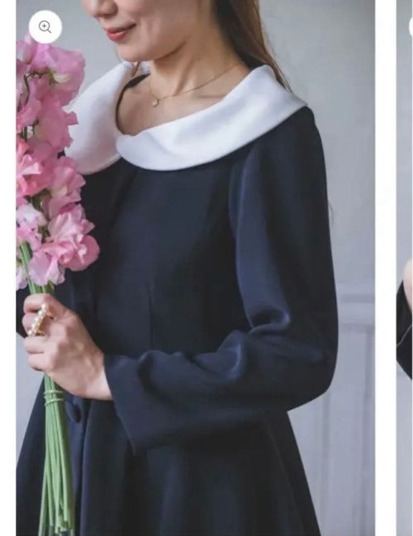 【タグ付き新品未使用】 bitnabi コクーンワンピース⭐︎ネイビー⭐︎前開き