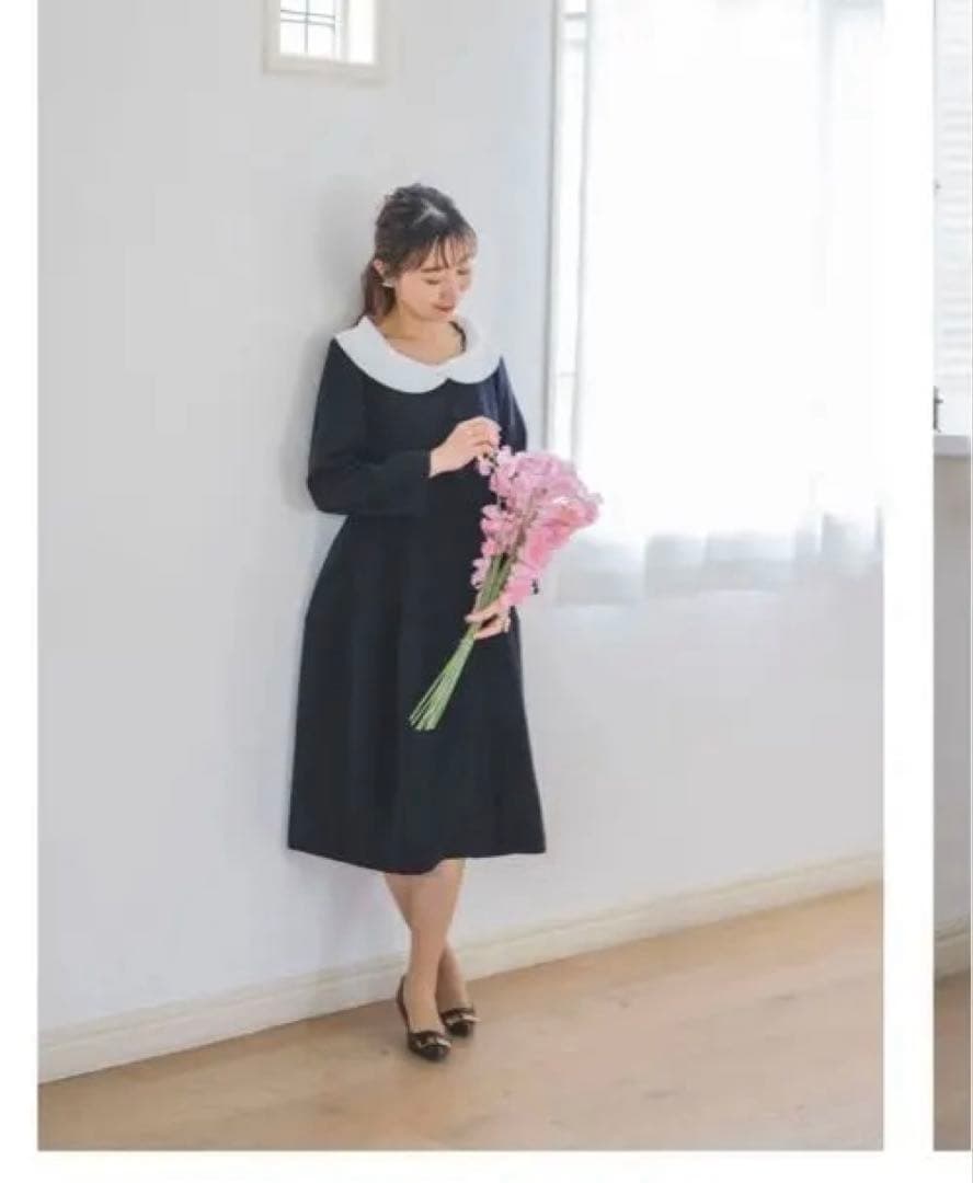 【タグ付き新品未使用】 bitnabi コクーンワンピース⭐︎ネイビー⭐︎前開き