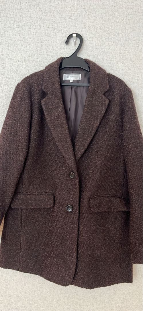 ROPE PICNIC ダークブラウン ネップツイードテーラードジャコット