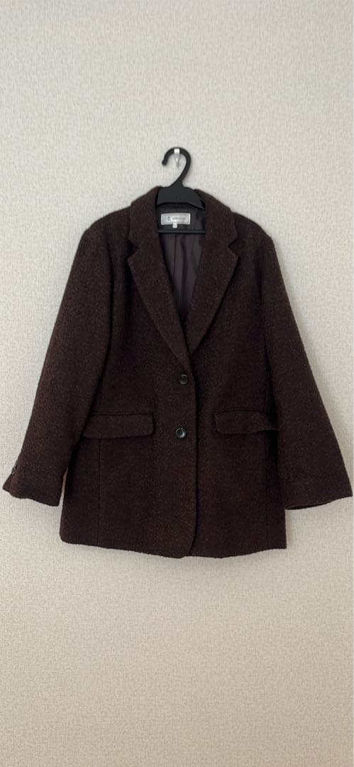 ROPE PICNIC ダークブラウン ネップツイードテーラードジャコット