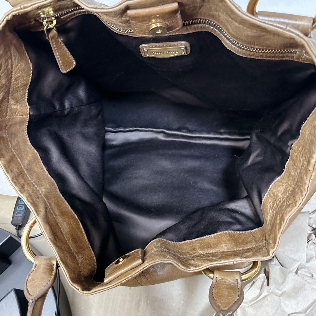 【Y2K】MIU MIU レザートートバッグ ブラウン ゴールド金具