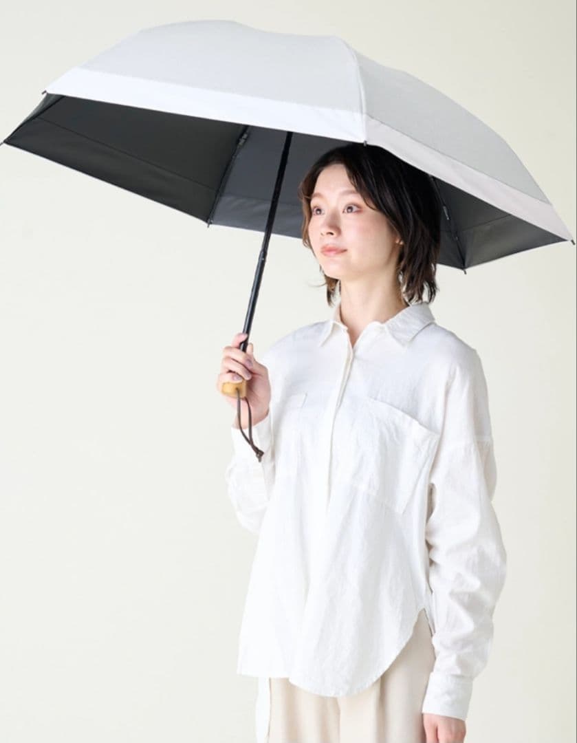 サンバリア 折りたたみ日傘３段折 グレー