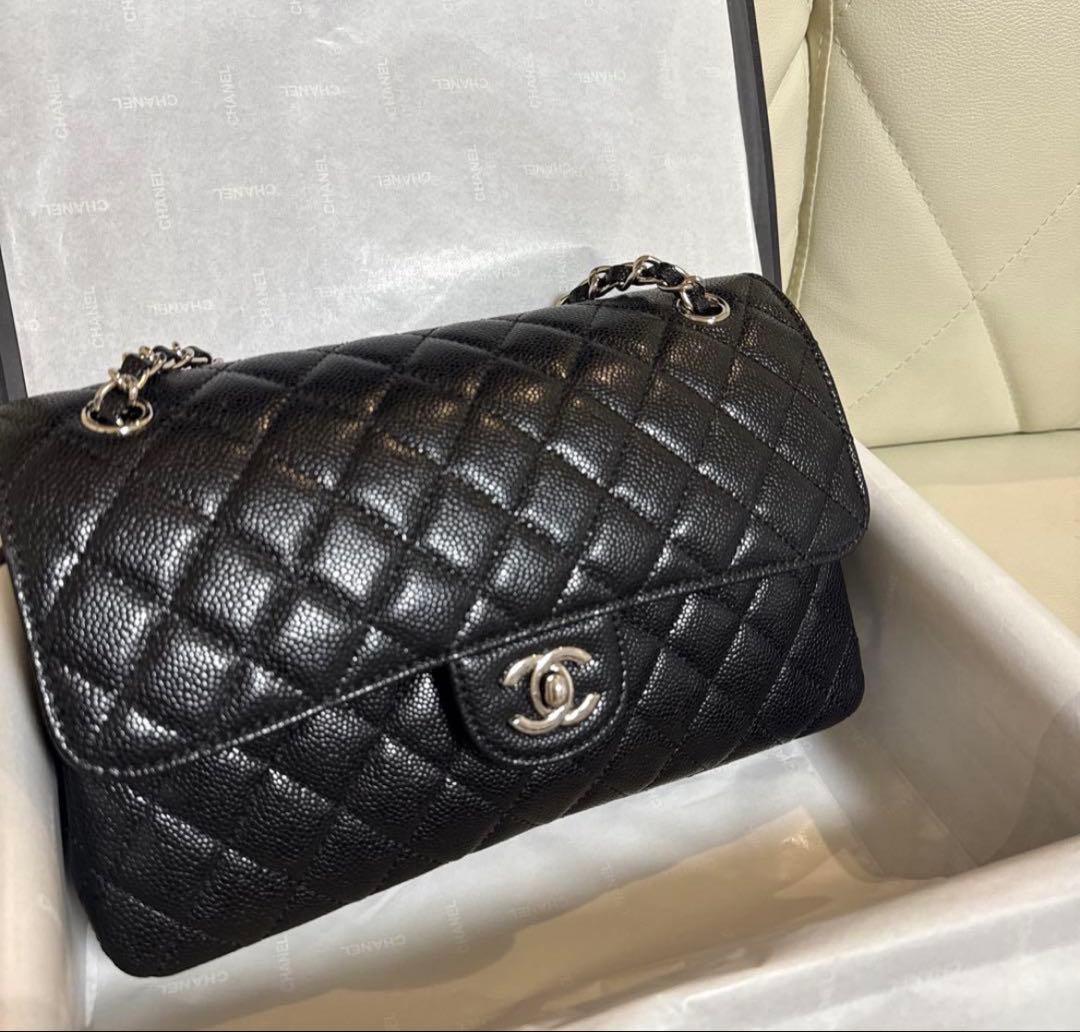 CHANEL チェーンフラップバッグキャビアスキン 2way