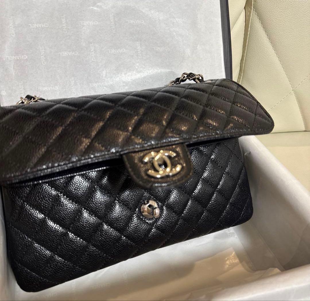 CHANEL チェーンフラップバッグキャビアスキン 2way