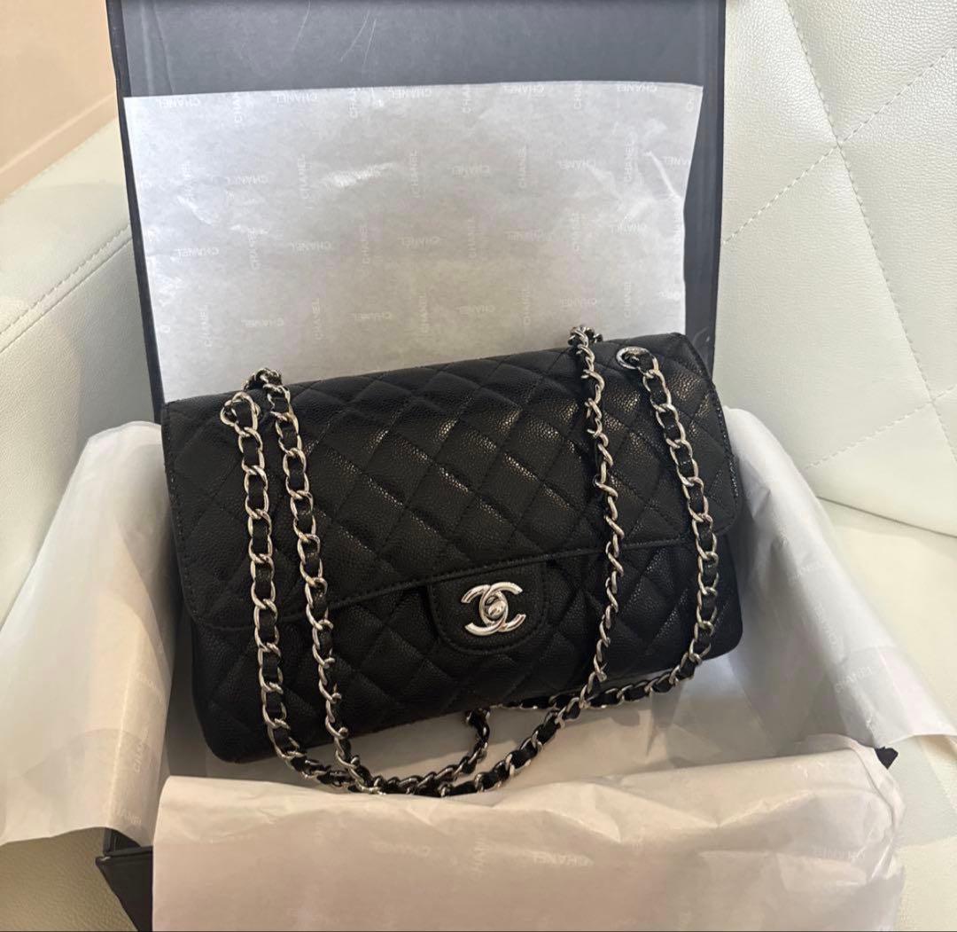 CHANEL チェーンフラップバッグキャビアスキン 2way
