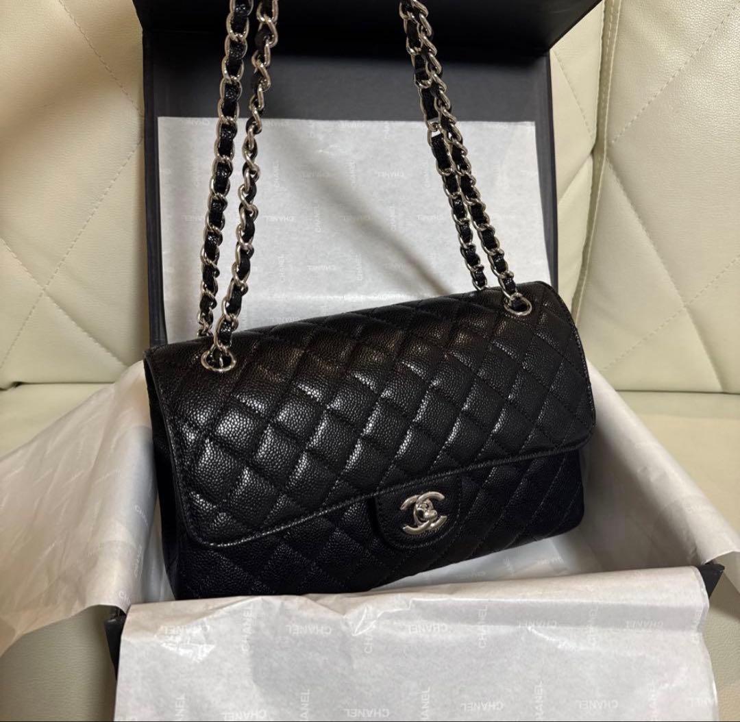 CHANEL チェーンフラップバッグキャビアスキン 2way