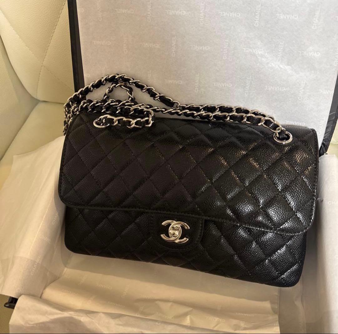 CHANEL チェーンフラップバッグキャビアスキン 2way
