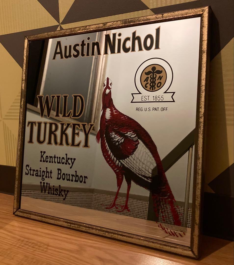 ワイルドターキー ヴィンテージ パブミラー 看板 壁掛け レトロ アメリカン雑貨