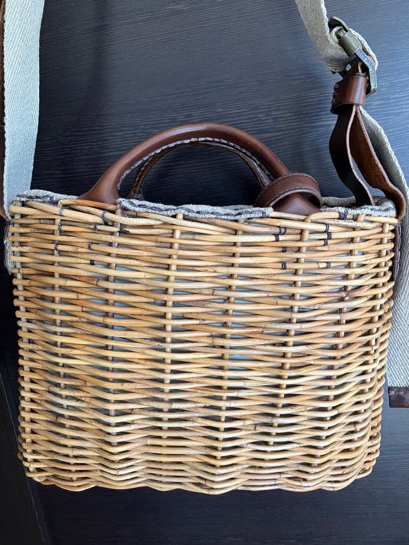 Eワッペン　ebagos ブラウンかごバッグ エバゴス