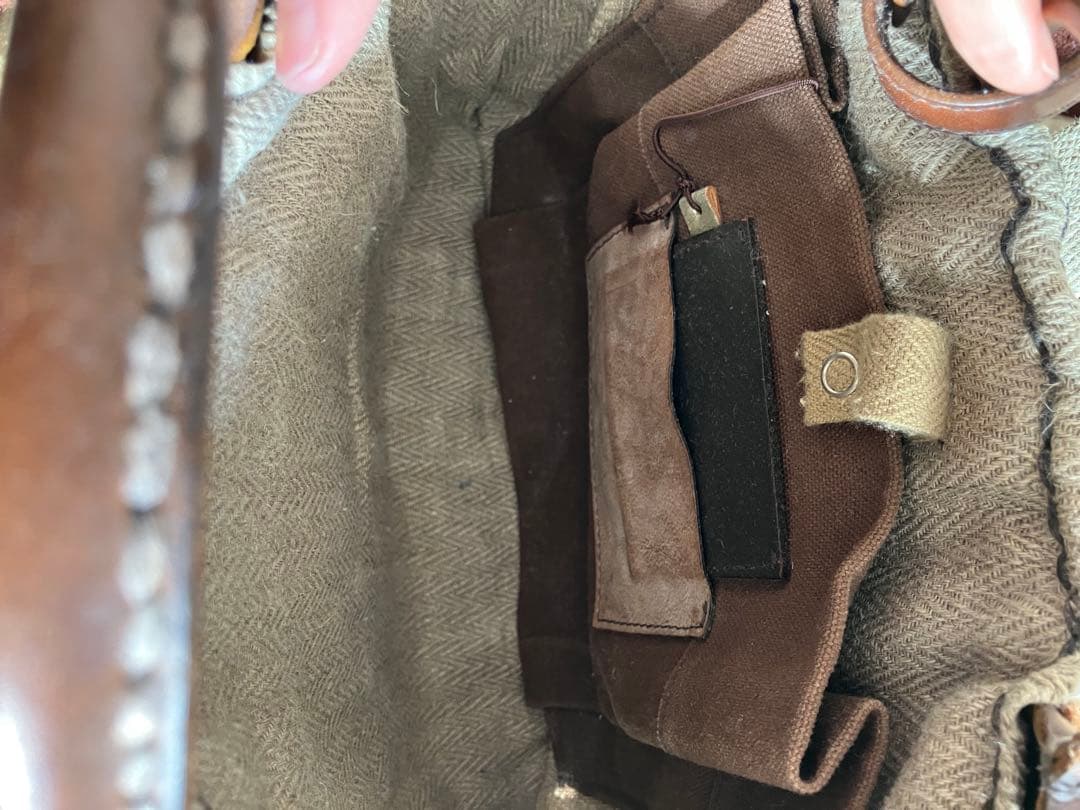 Eワッペン　ebagos ブラウンかごバッグ エバゴス