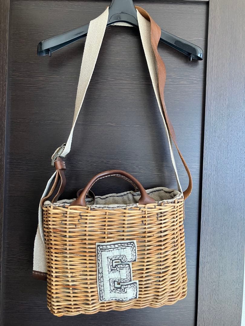 Eワッペン　ebagos ブラウンかごバッグ エバゴス
