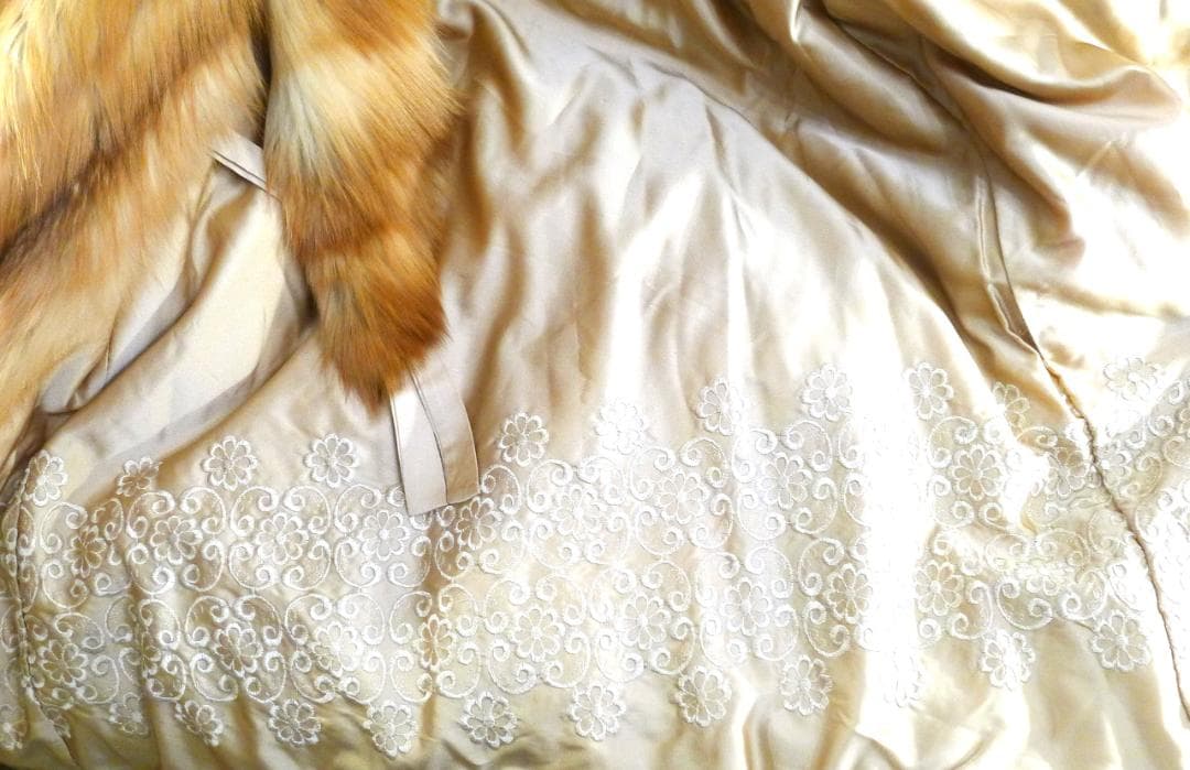 希少！豪華！◇【EMBA】絶品！デザイン！レッドFOXファーロングコート◇