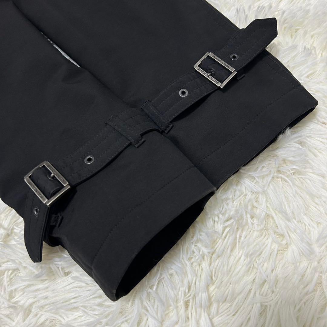 【極美品/M】バーバリーブラックレーベル トレンチコート ノバチェック 黒 比翼