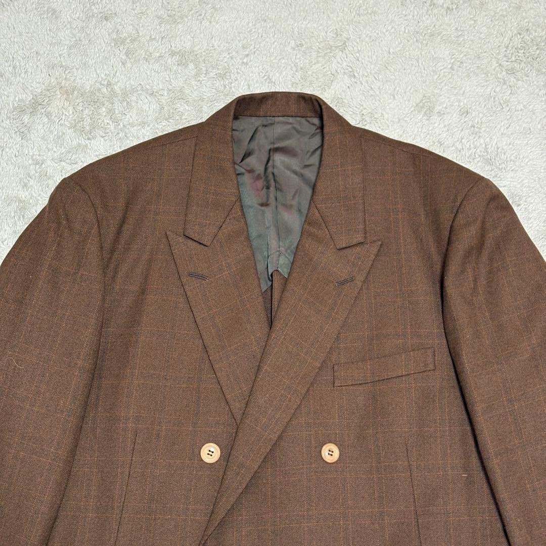 vintage セットアップダブル ボタンフライ Vスリット ブラウン BZ54