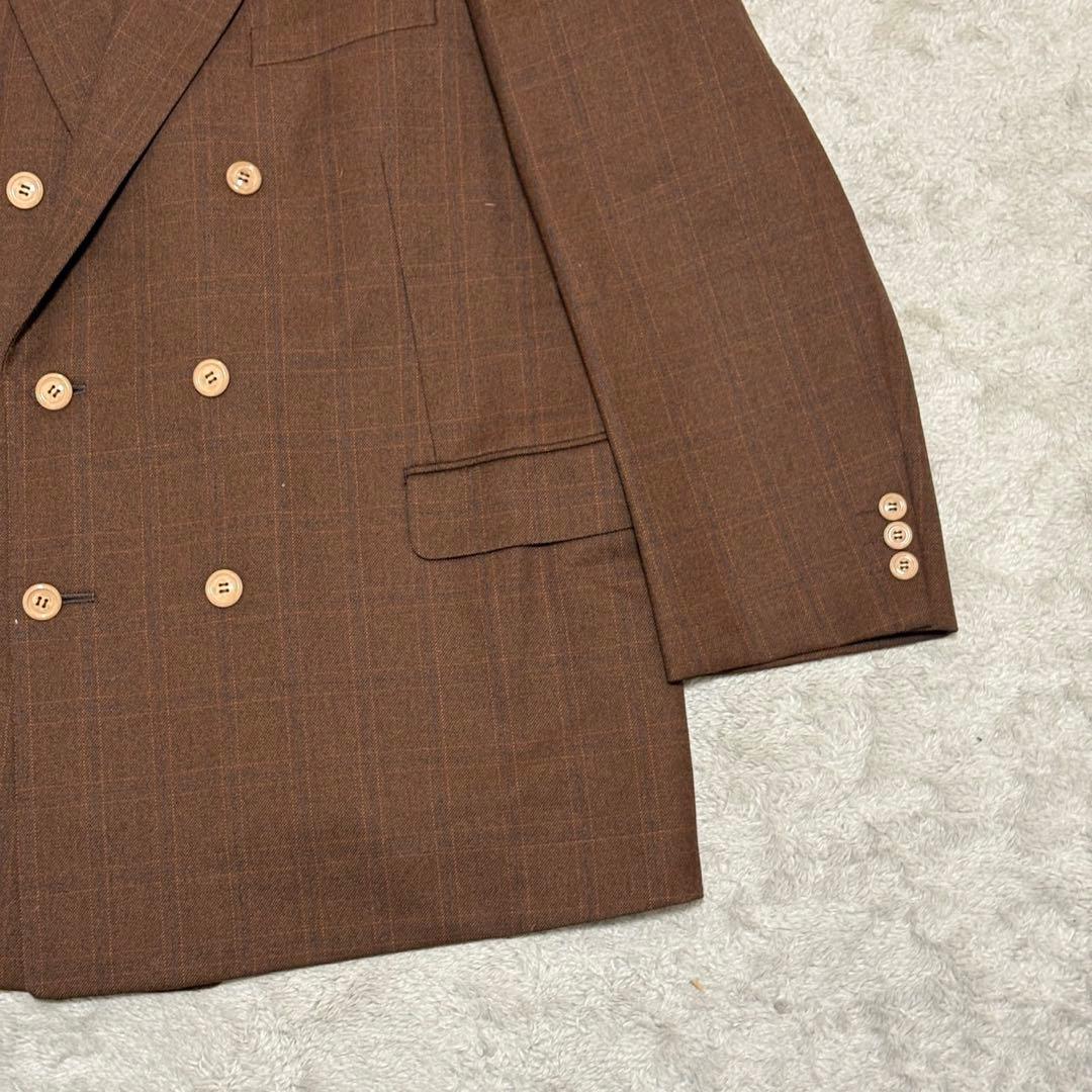 vintage セットアップダブル ボタンフライ Vスリット ブラウン BZ54