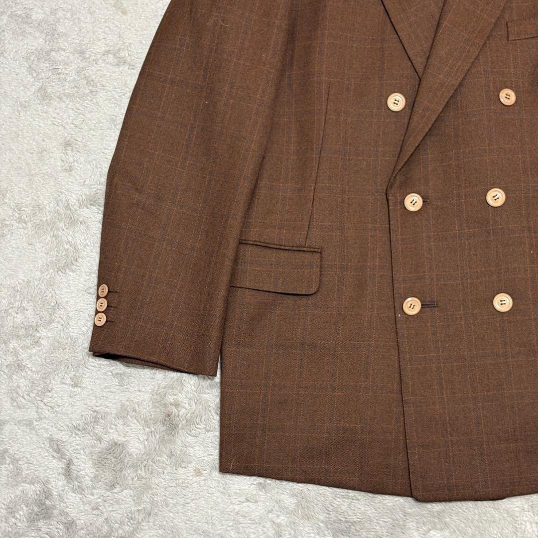 vintage セットアップダブル ボタンフライ Vスリット ブラウン BZ54