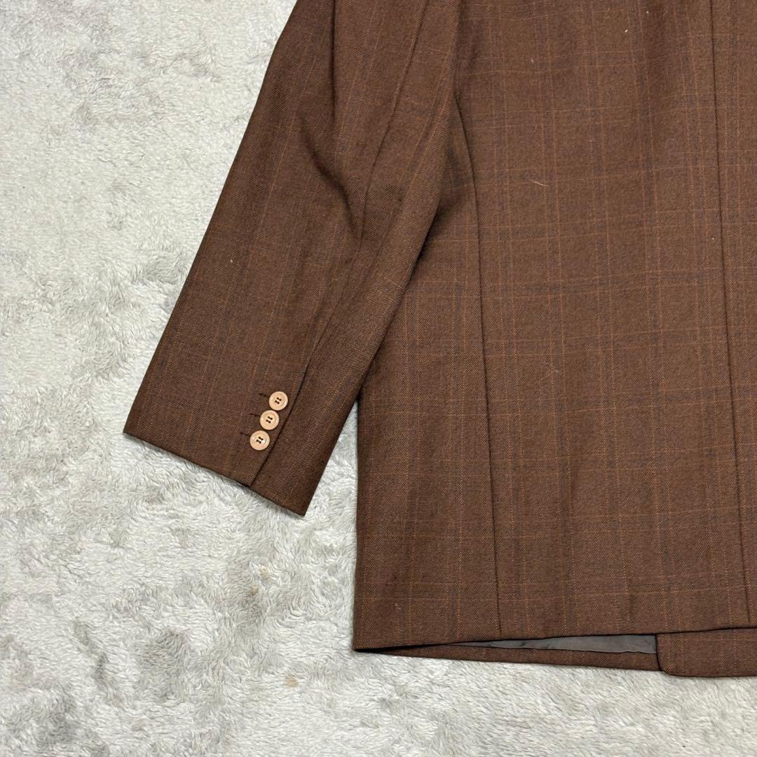 vintage セットアップダブル ボタンフライ Vスリット ブラウン BZ54