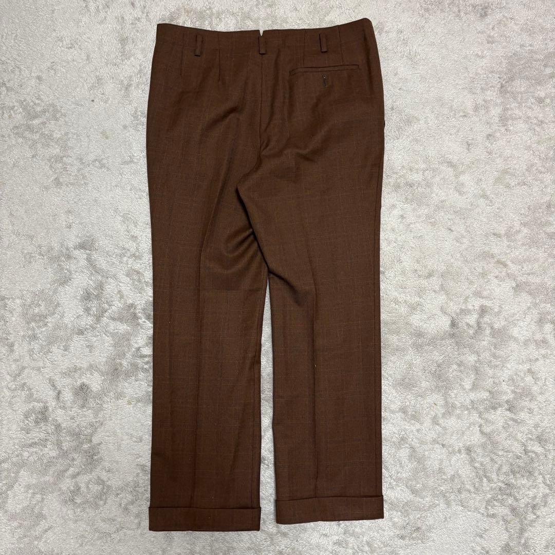 vintage セットアップダブル ボタンフライ Vスリット ブラウン BZ54