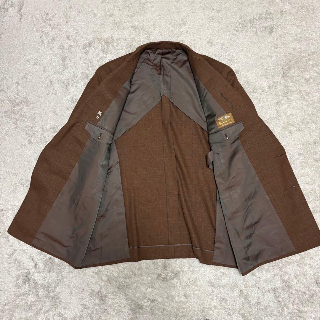 vintage セットアップダブル ボタンフライ Vスリット ブラウン BZ54