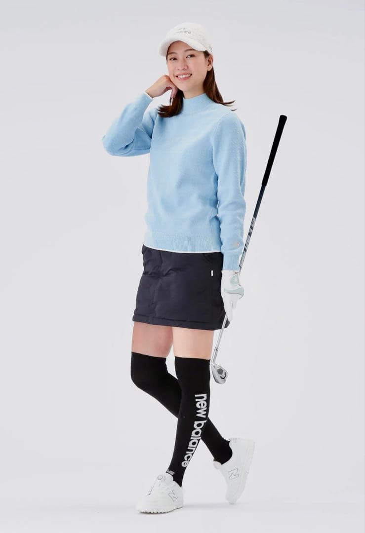 なみき着用☆New Balance Golf グレンチェック柄ハイネックニット