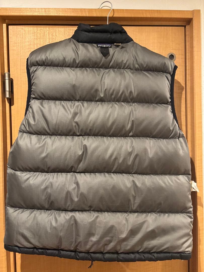 【美品】patagonia 黒 オールドグースダウンベスト ドローコード 00s